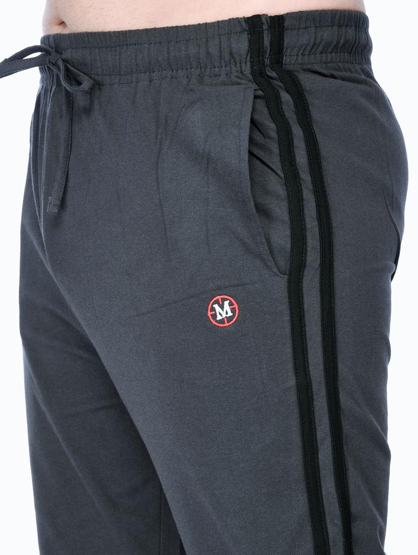 grey solid full length track pant - 18354862 - Standard Image - 5
