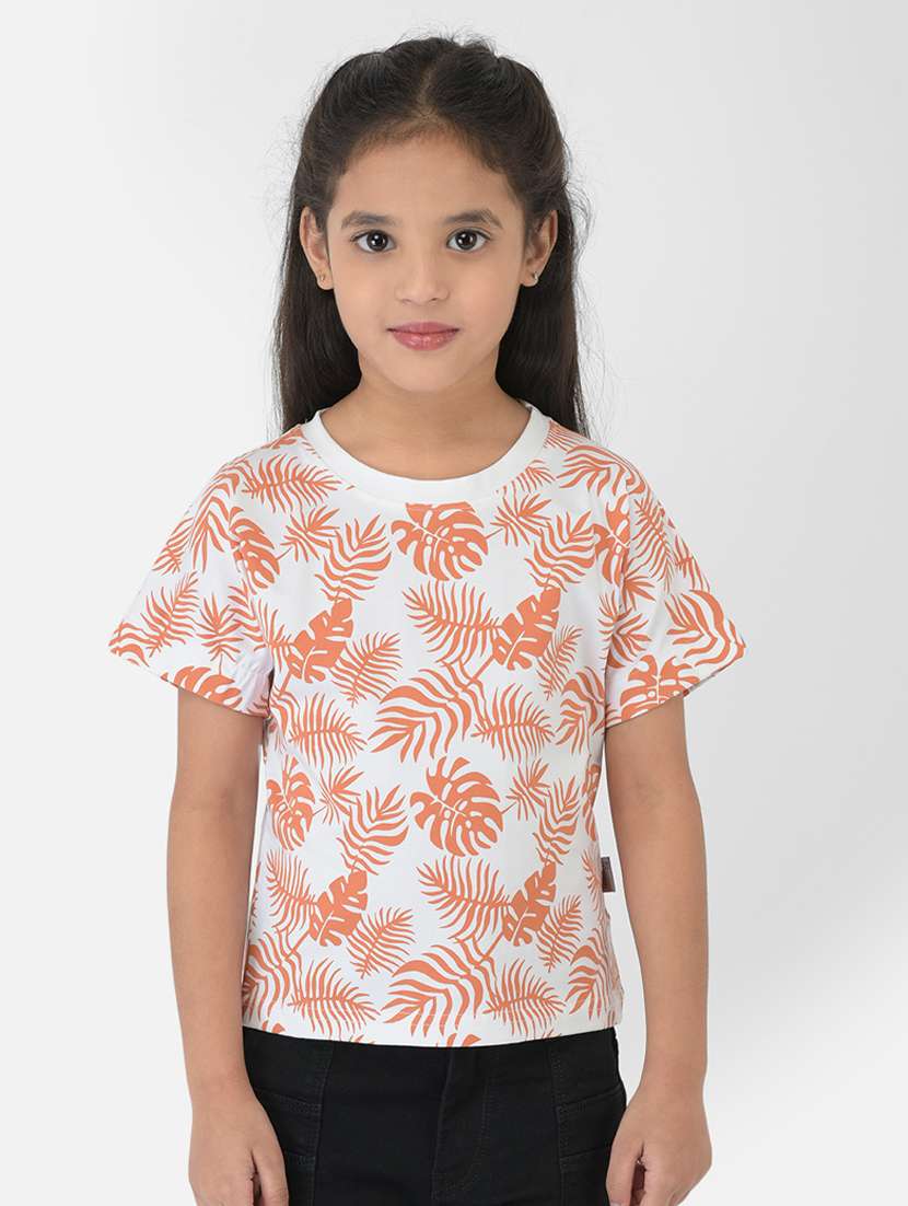 white printed regular tee