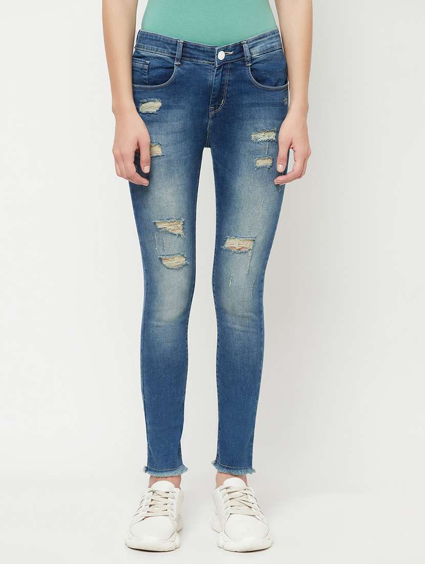 women's distress slim fit jeans