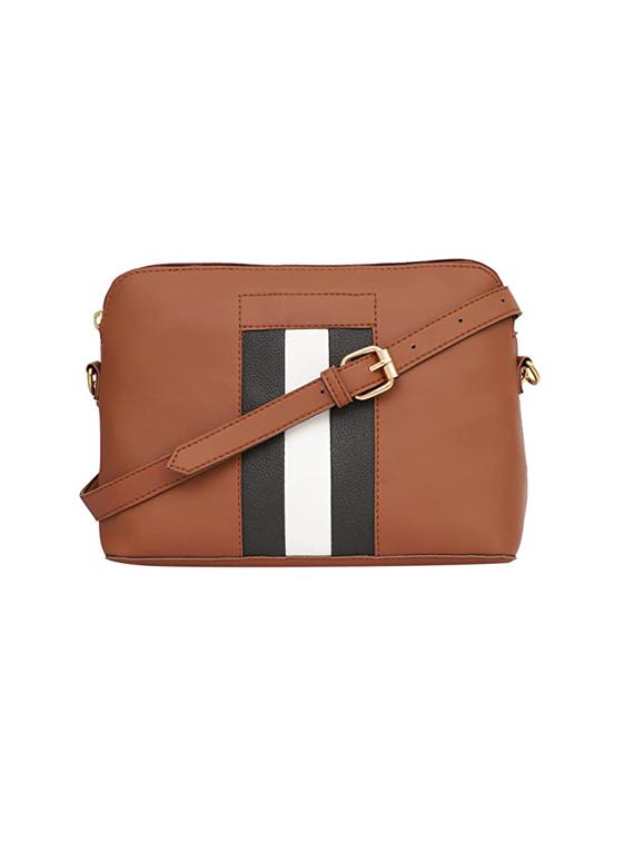 tan striped regular sling bag - 18355914 - Zoom Image - 0