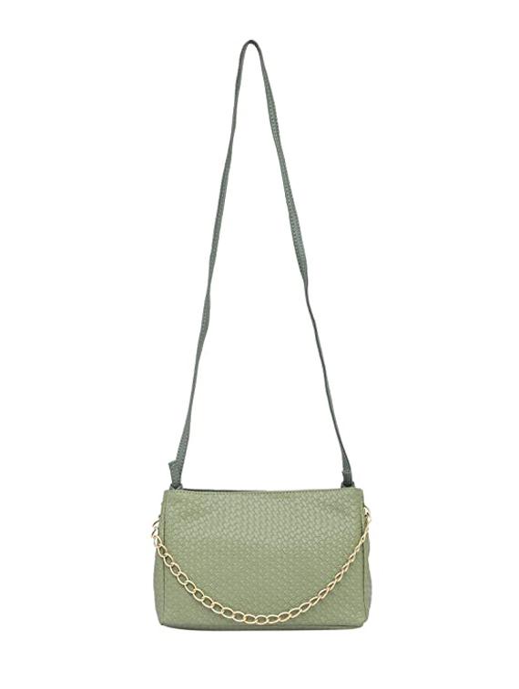 green textured regular sling bag - 18355916 -  Zoom Image - 0