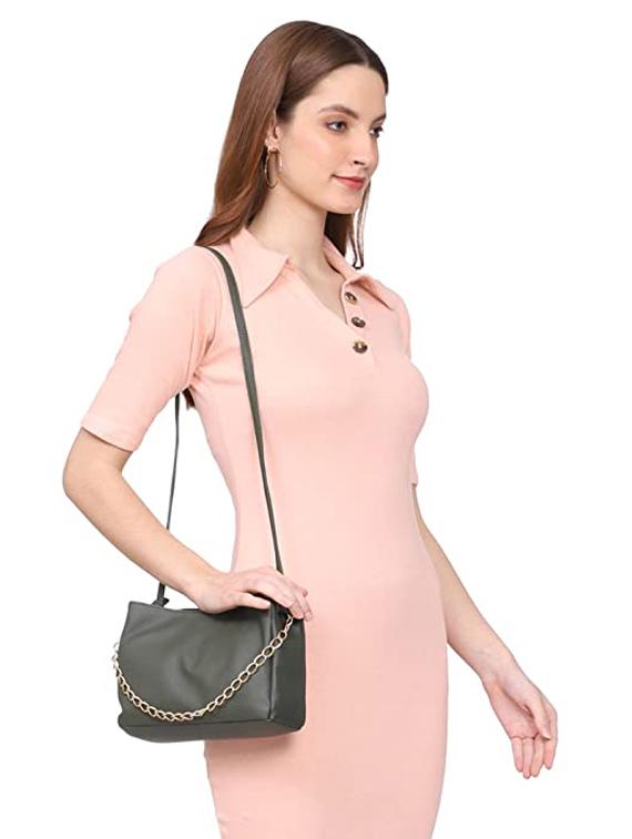 green solid regular sling bag - 18355919 - Standard Image - 3