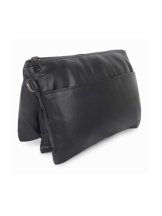 black solid regular sling bag - 18355930 -  Standard Image - 3