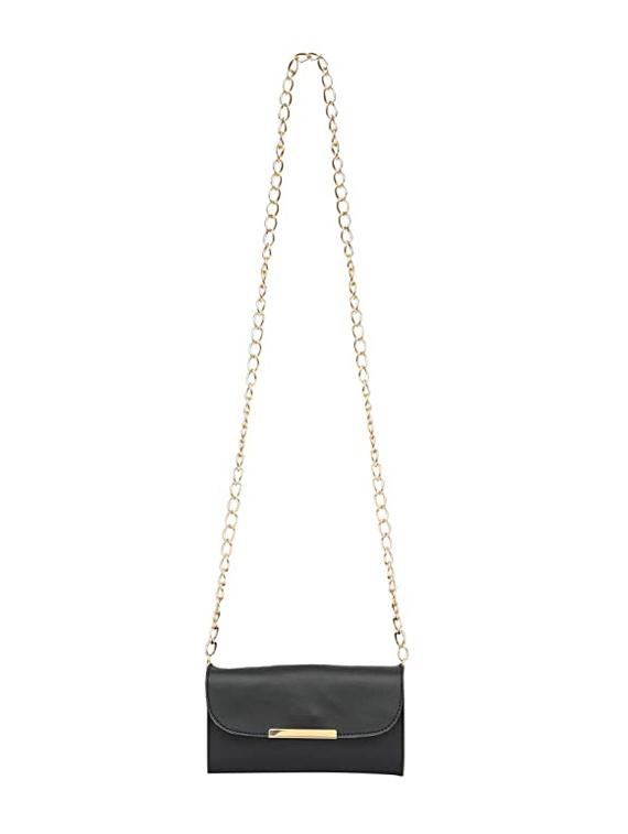 black solid regular sling bag - 18355950 - Standard Image - 3