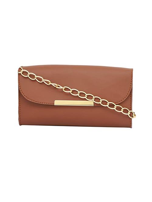 tan solid regular sling bag - 18355955 -  Standard Image - 0