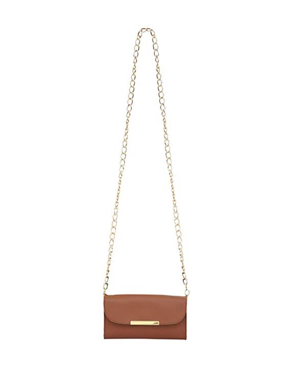 tan solid regular sling bag - 18355955 - Standard Image - 3