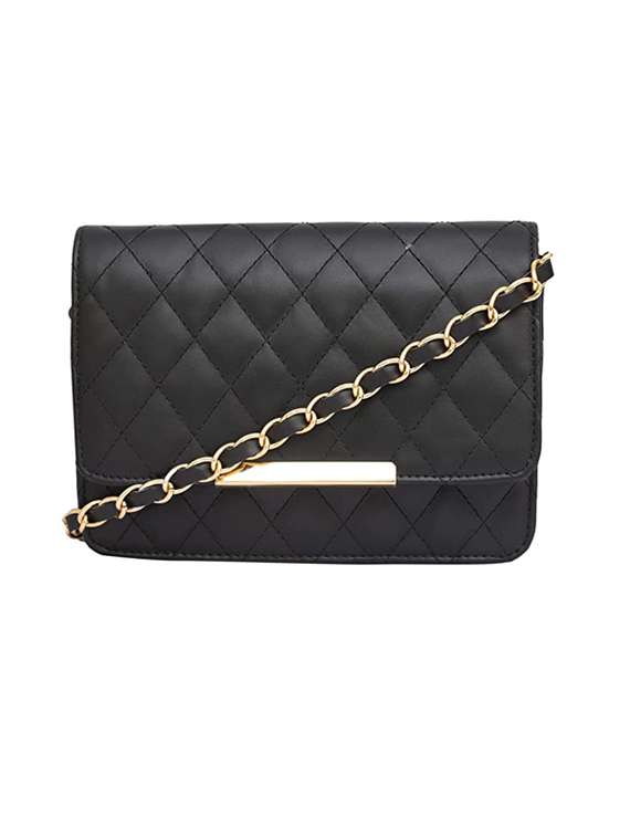 black textured regular sling bag - 18355964 - Zoom Image - 0