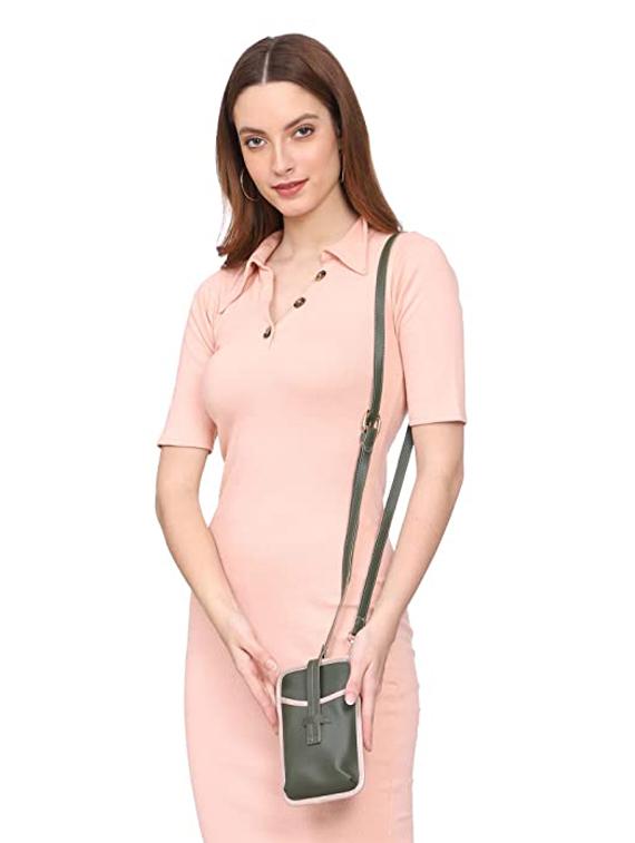 green solid regular sling bag - 18355990 - Standard Image - 3