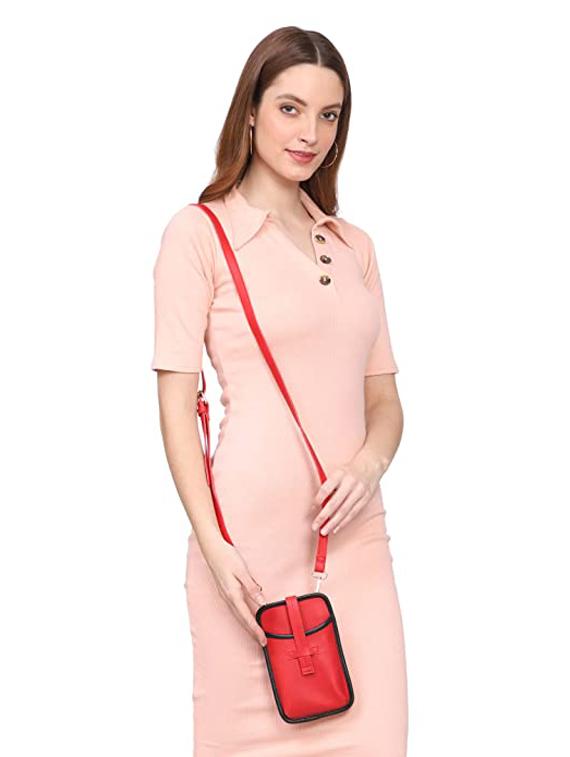red solid regular sling bag - 18355992 - Standard Image - 3