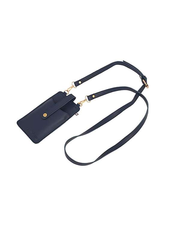 navy blue solid regular sling bag - 18355995 -  Standard Image - 3