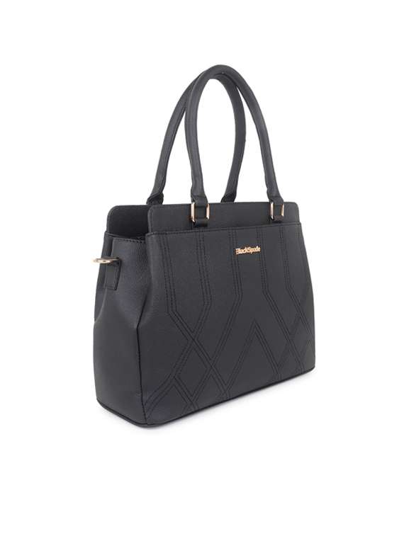 black textured regular handbag - 18356029 -  Standard Image - 3