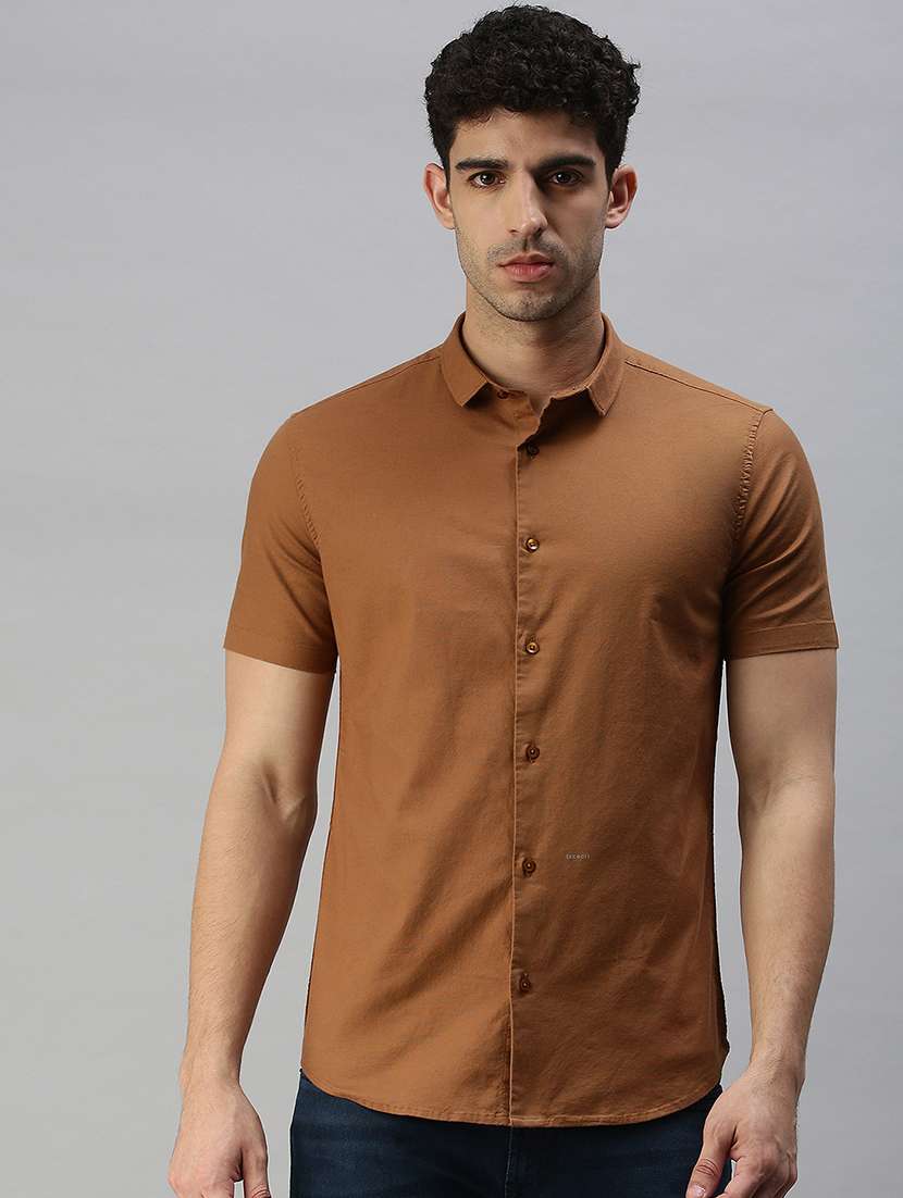 mens solid casual shirt