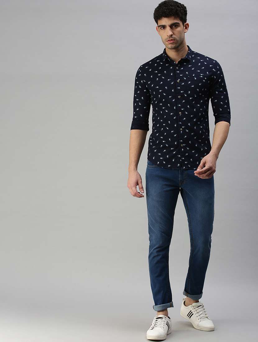mens micro print casual shirt - 18356065 -  Standard Image - 3