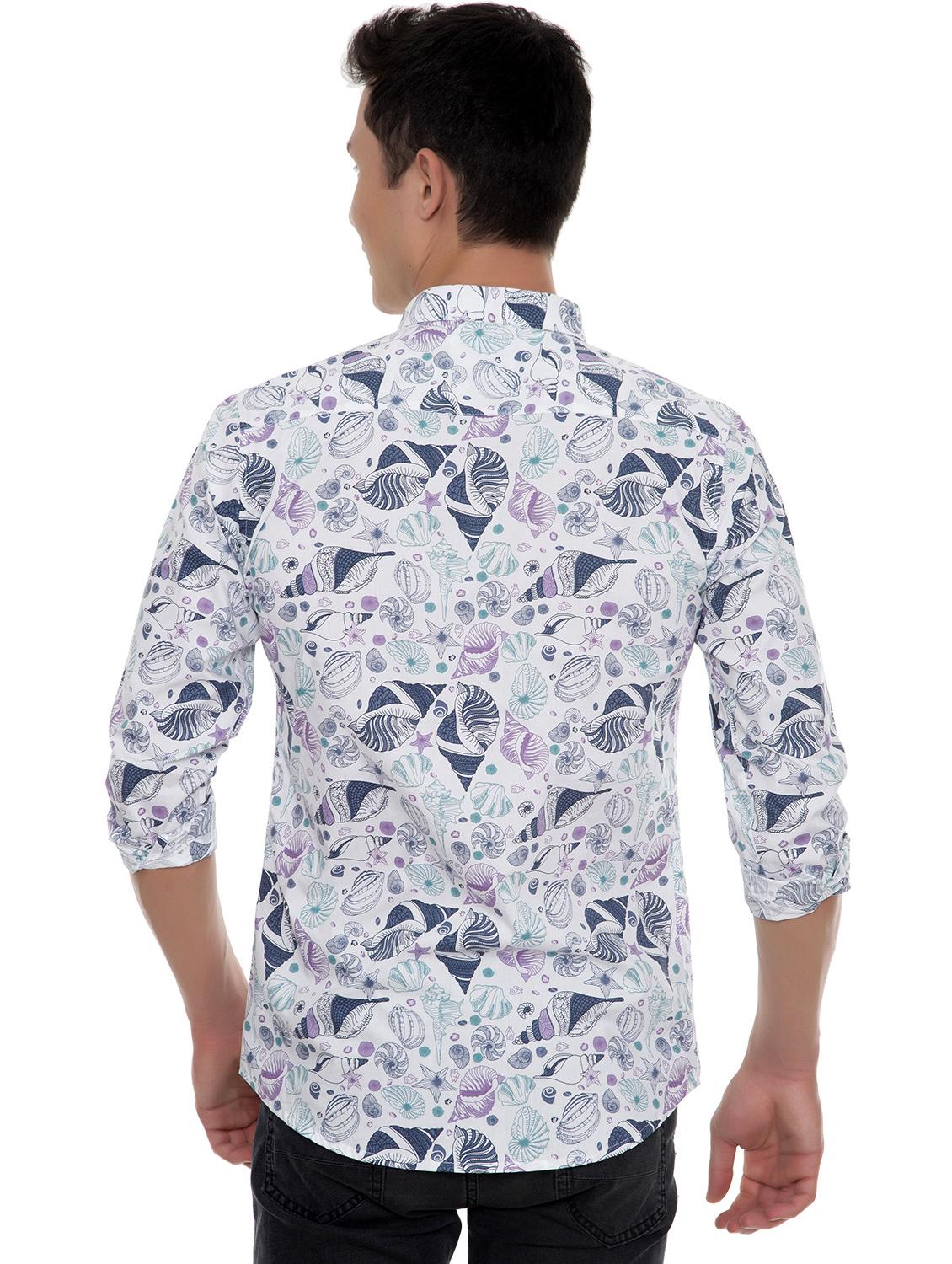 white printed casual shirt - 18356706 - Standard Image - 3