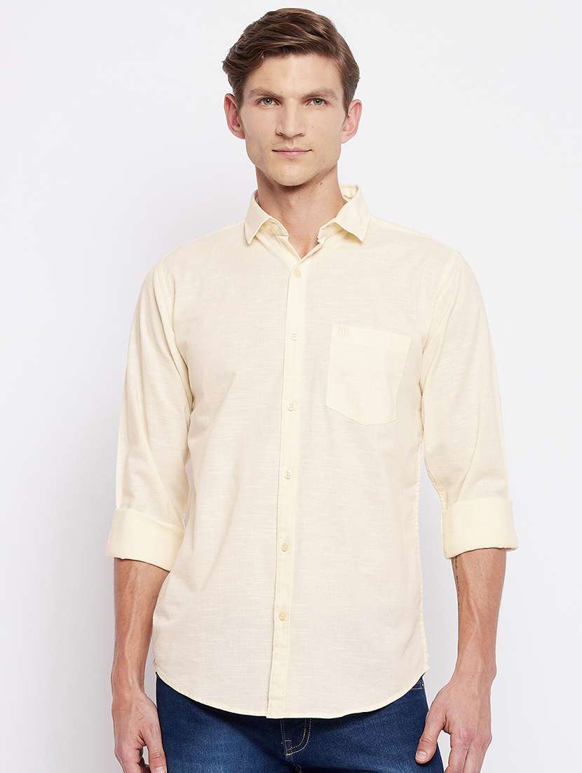 yellow solid casual shirt - 18356804 - Zoom Image - 0
