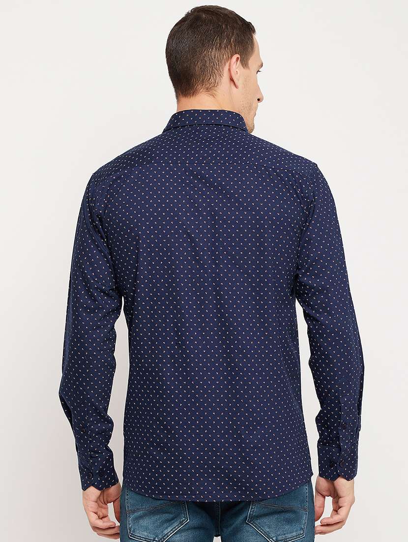 navy blue printed casual shirt - 18356817 -  Standard Image - 3