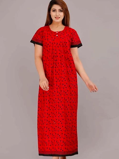 red cotton nightwear set - 18358583 - Standard Image - 0