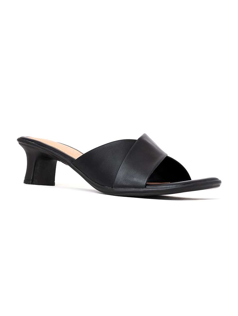 black slip on  sandal