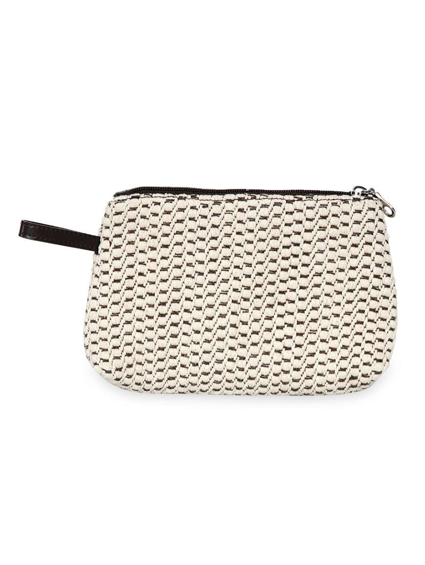 natural embroidered regular pouch
