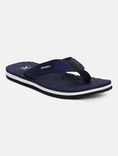 navy rubber slip on flip flops - 18358718 - Standard Image - 0