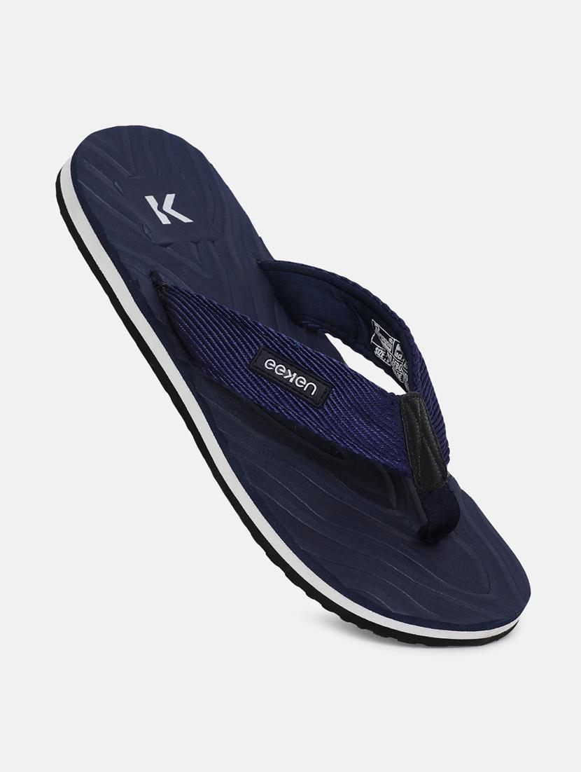 navy rubber slip on flip flops - 18358718 - Standard Image - 3