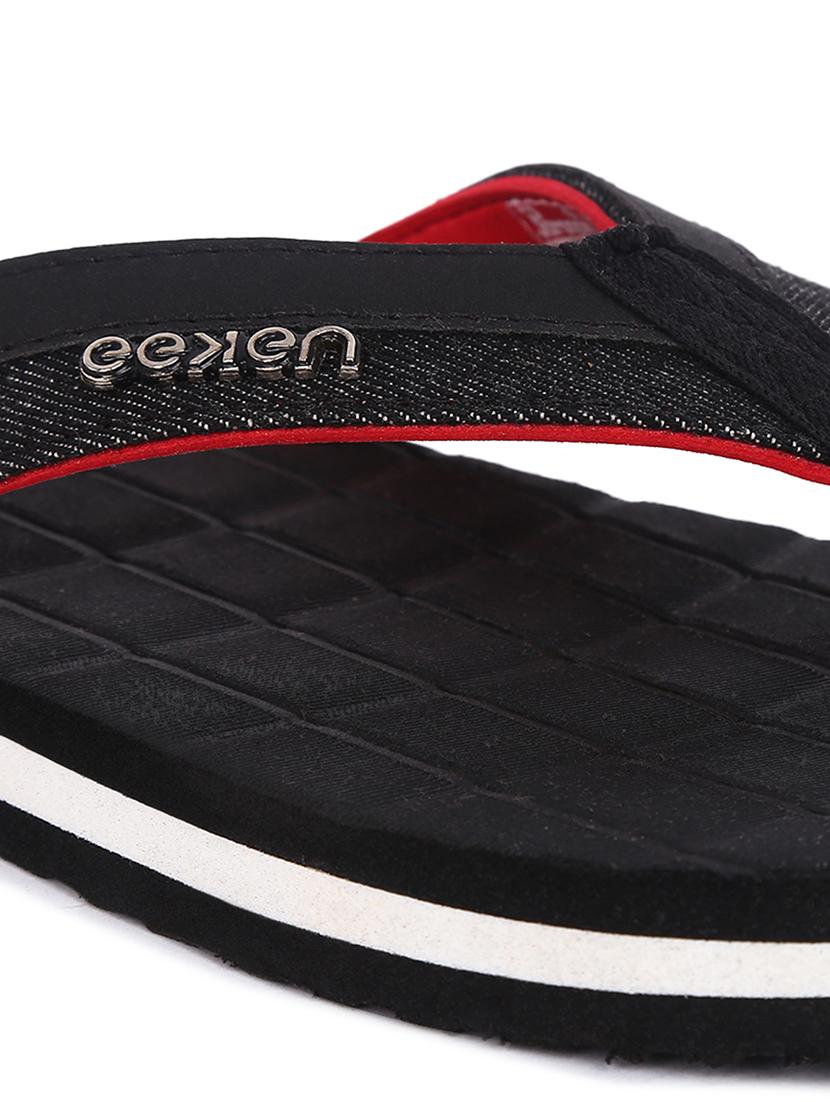 black rubber slip on flip flops - 18358720 - Standard Image - 3