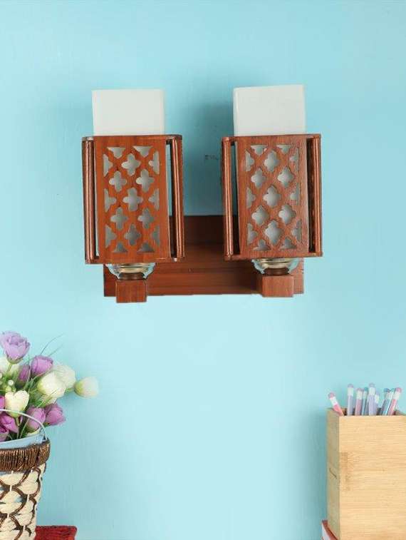 temparet brown iron wall lights