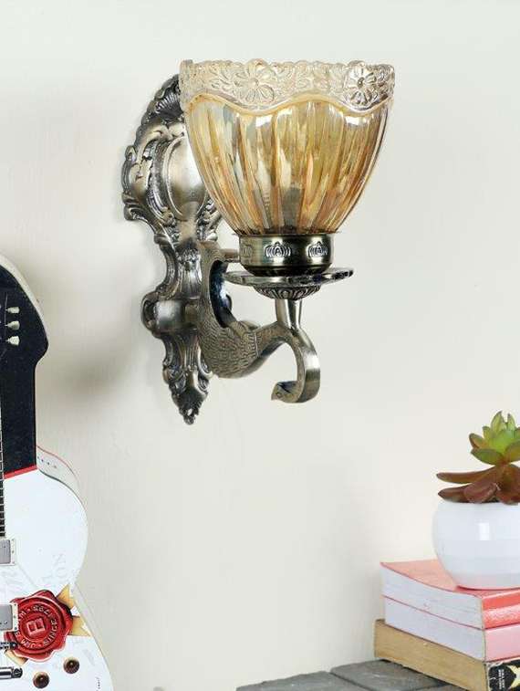 pallid antique brass aluminium wall light