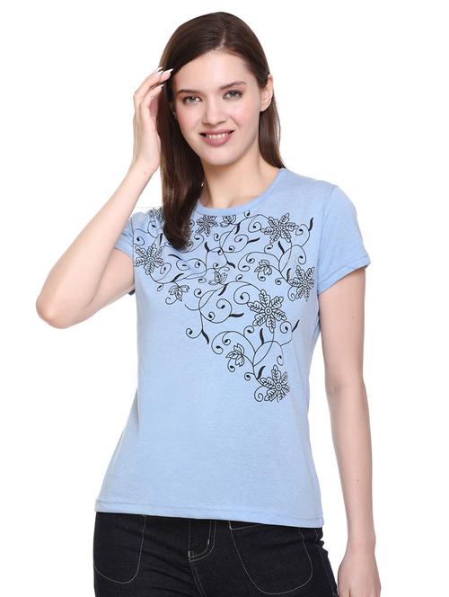 women's straight round neck top - 18359558 - Standard Image - 0