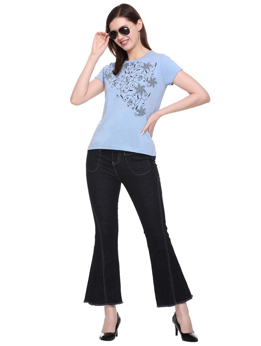 women's straight round neck top - 18359558 - Standard Image - 3