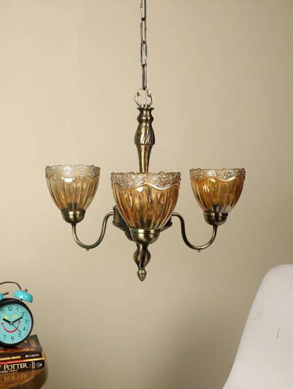 wonderful antique brass aluminium chandeliers - bulb not included