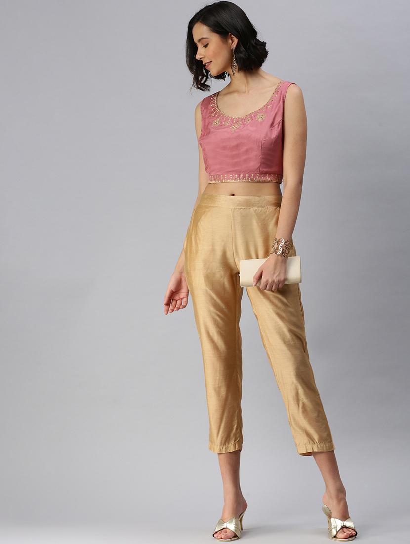 pink viscose embroidered blouse - 18360162 - Standard Image - 3