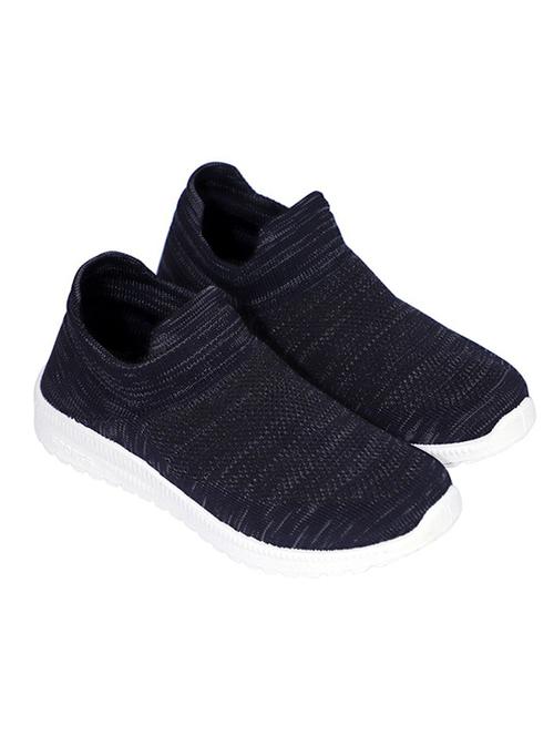 navy polyester slip on sports shoes - 18360591 -  Standard Image - 0