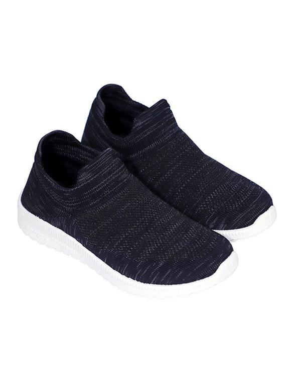 navy polyester slip on sports shoes - 18360591 -  Zoom Image - 0