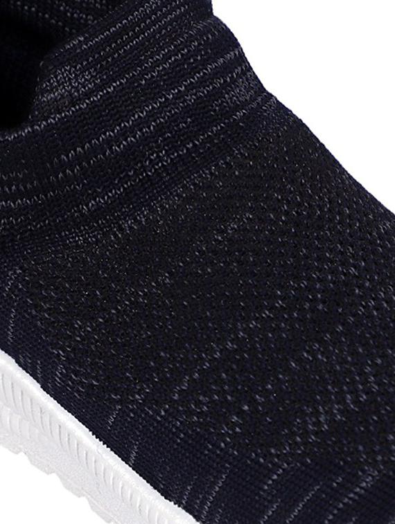 navy polyester slip on sports shoes - 18360591 - Standard Image - 3