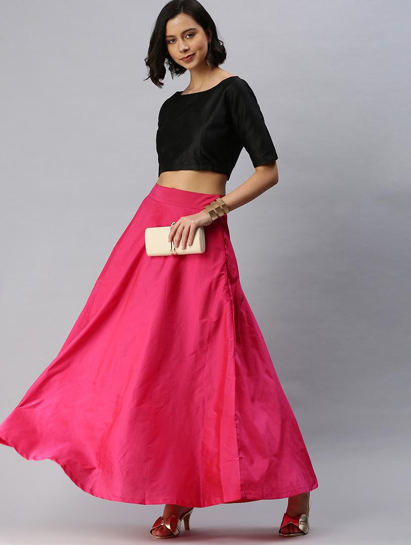 mid rise solid straight skirt - 18361808 - Standard Image - 3
