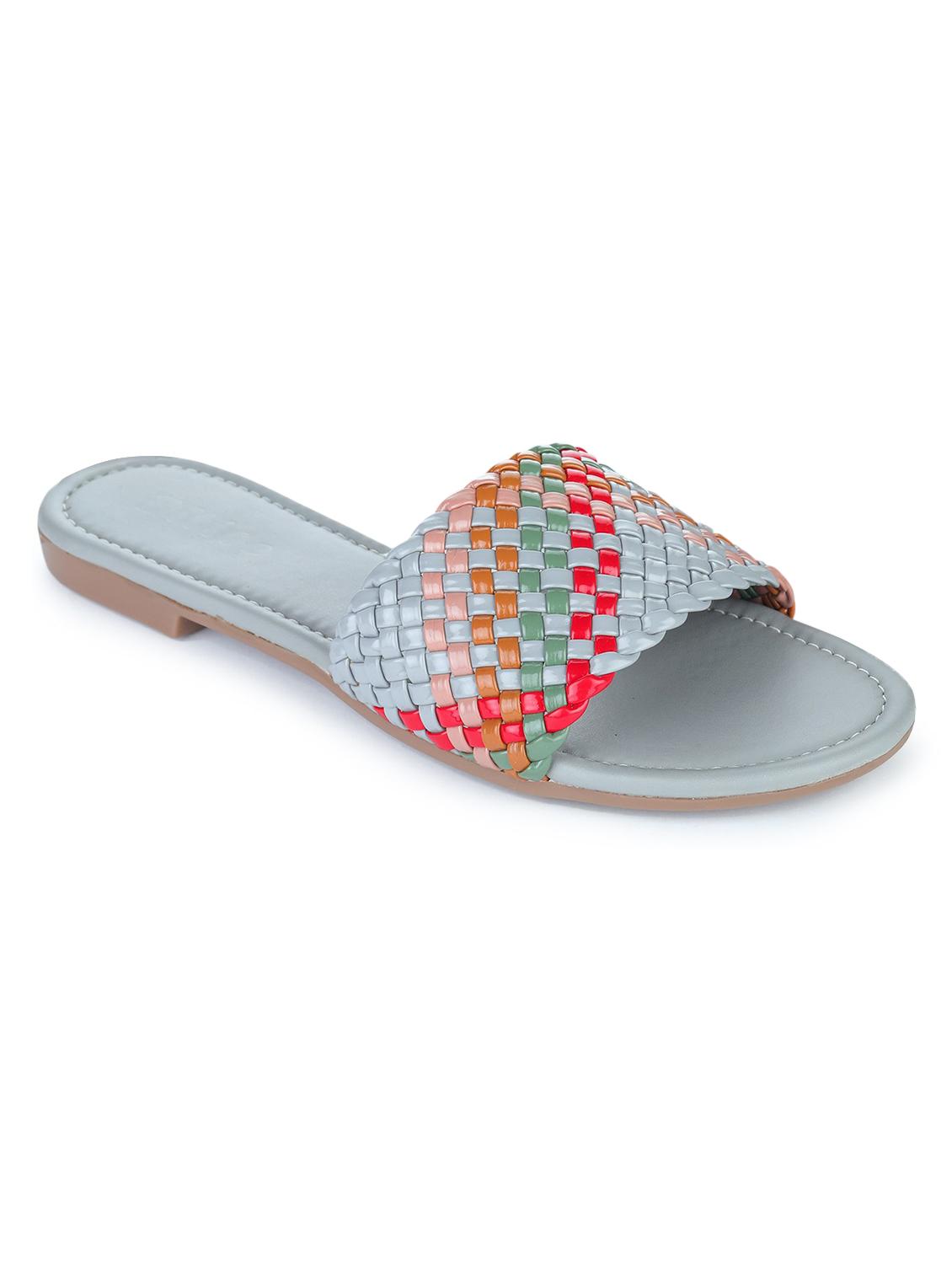grey synthetic slip on sandals - 18362277 - Zoom Image - 0