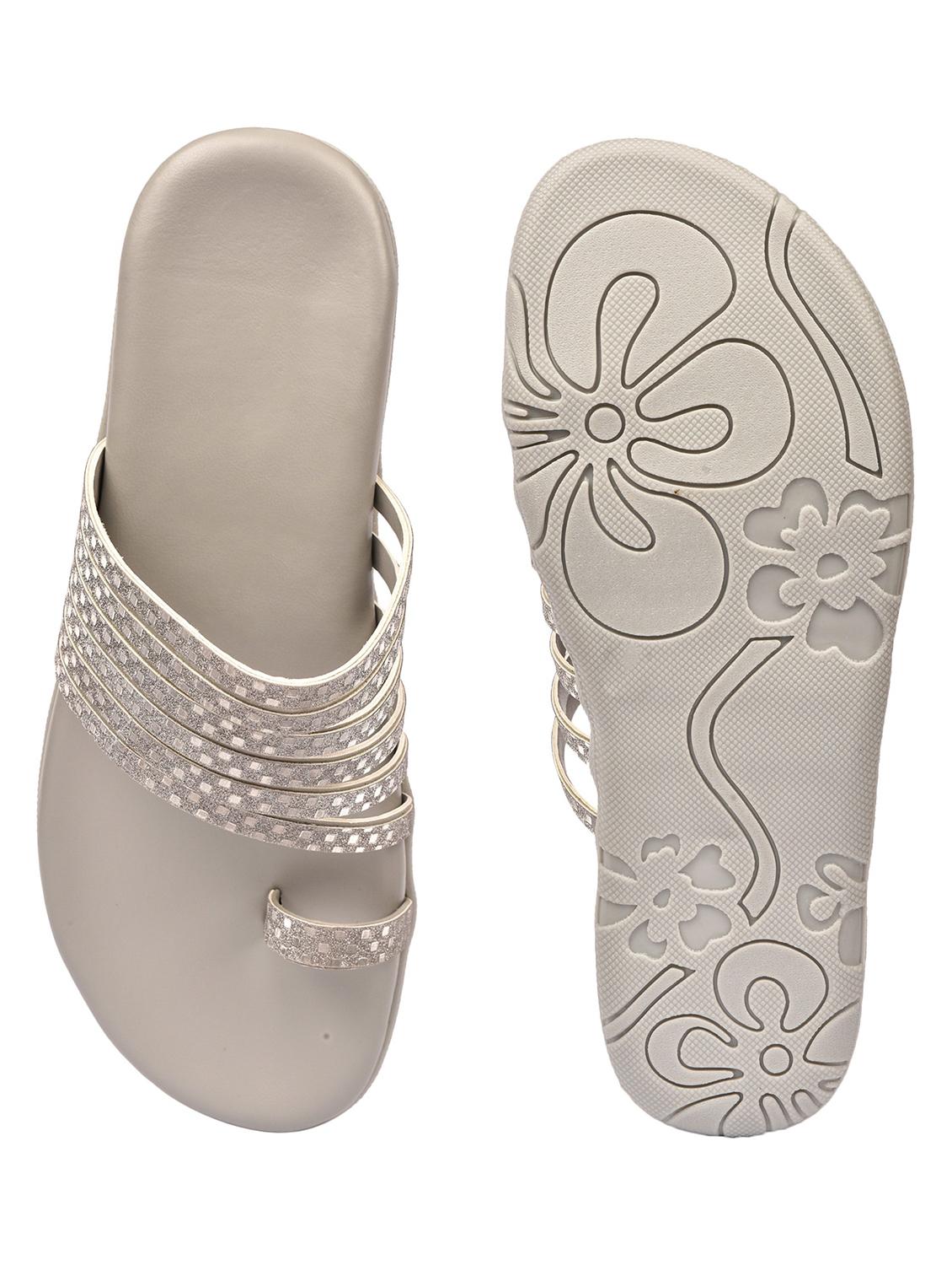 grey synthetic slip on sandals - 18362312 - Standard Image - 3