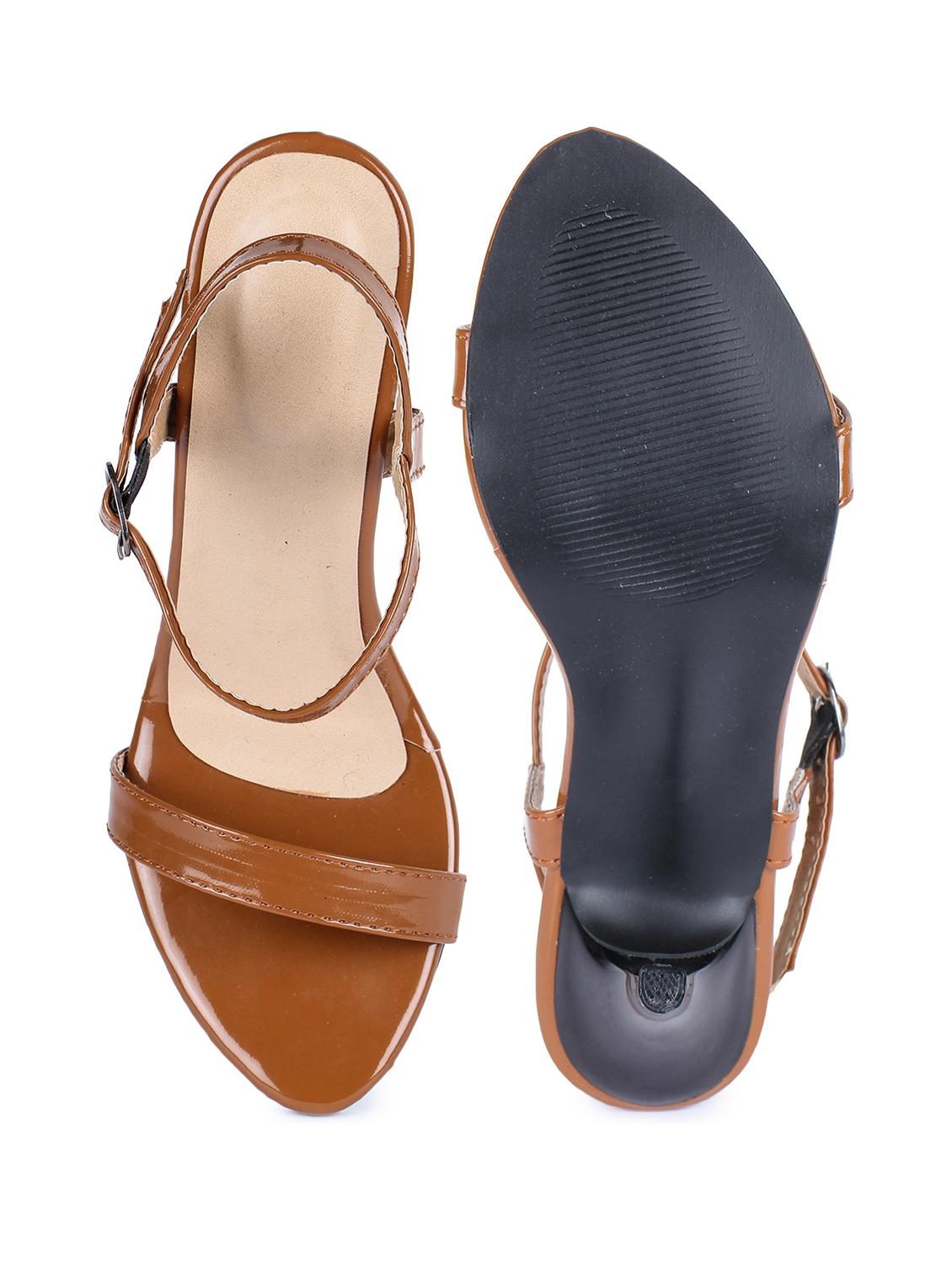 tan synthetic ankle strap sandals - 18362346 - Standard Image - 3