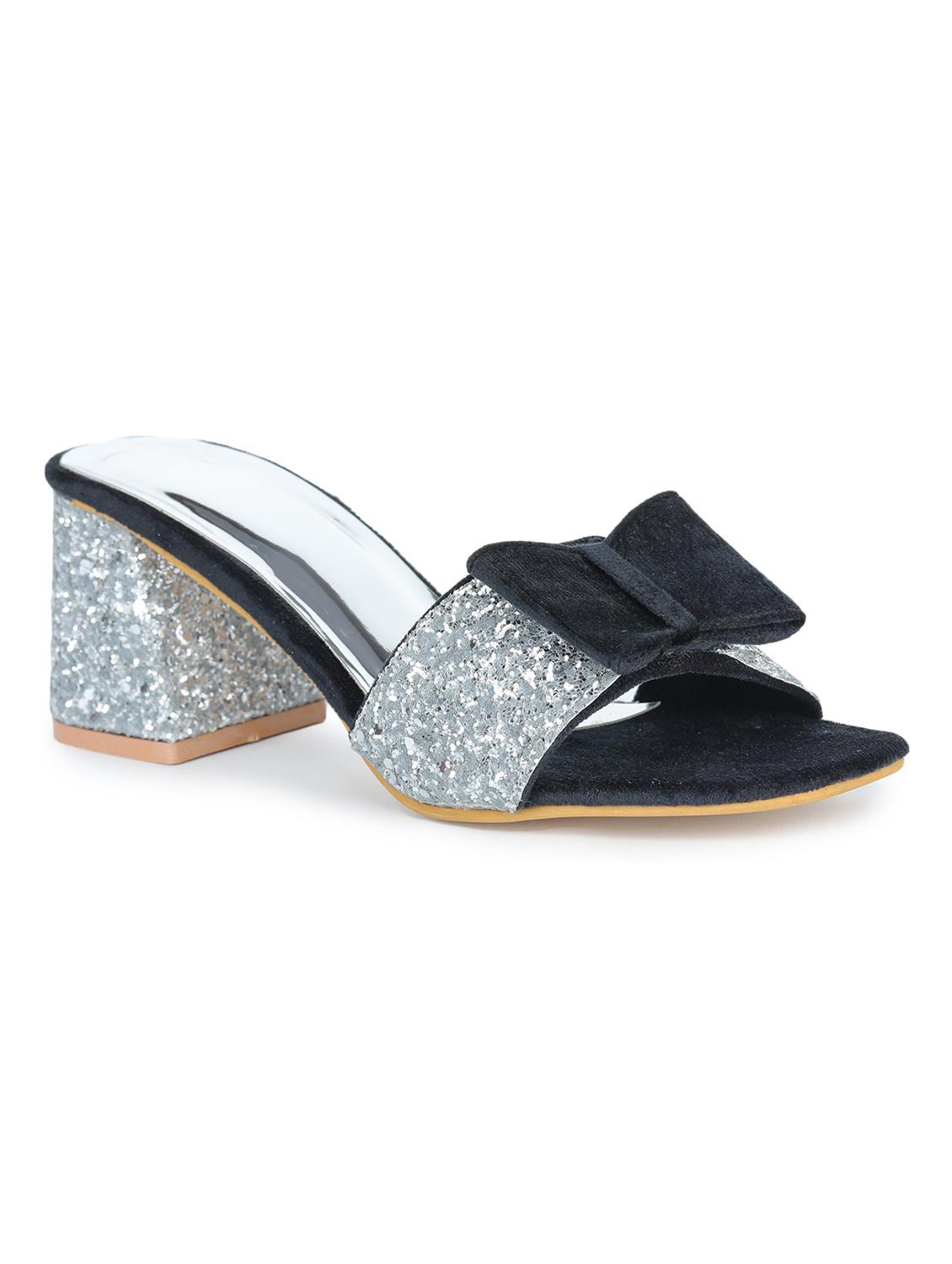 black synthetic slip on sandals - 18362361 -  Zoom Image - 0