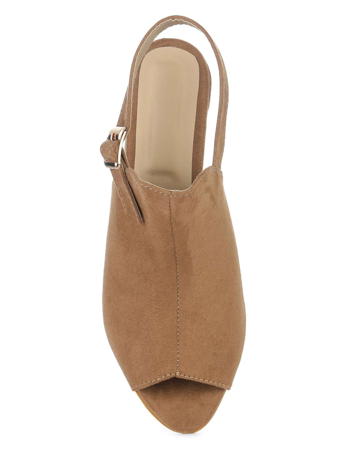 tan synthetic back strap sandals - 18362383 -  Standard Image - 3