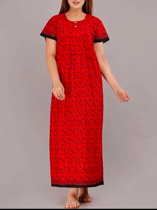 red cotton nightwear set - 18363442 - Standard Image - 0