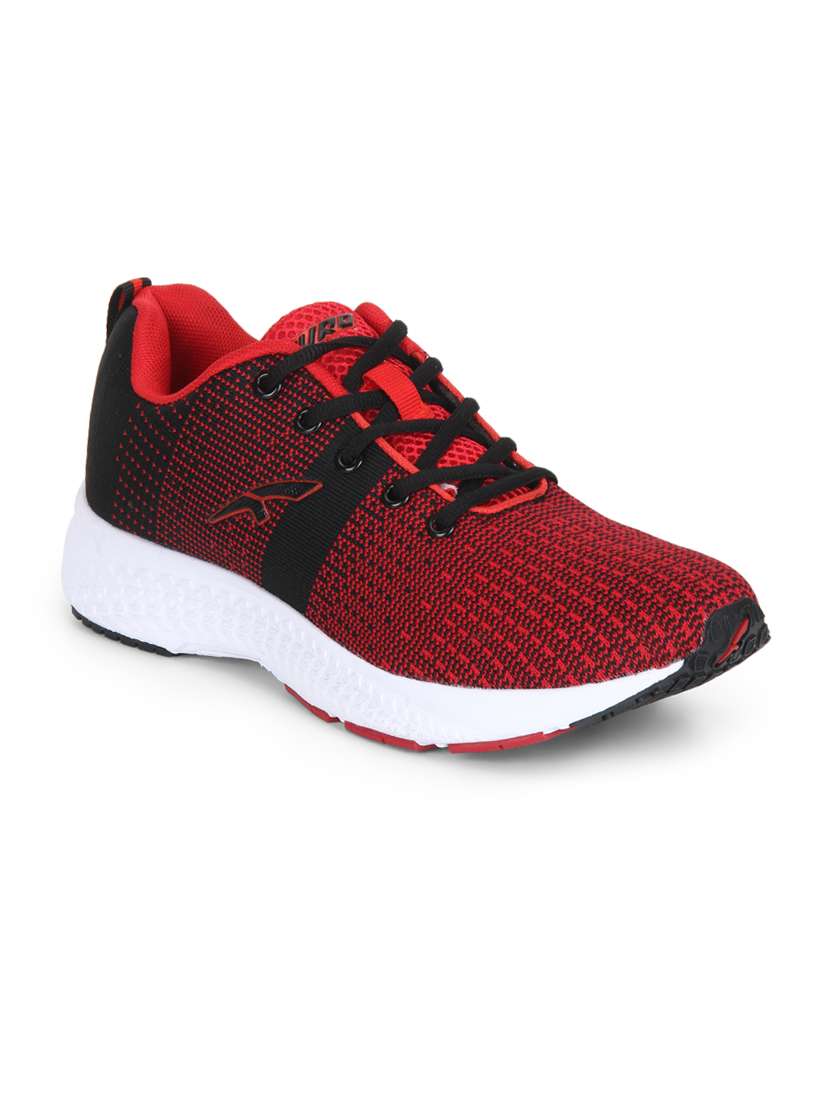 red  lace up sport shoe