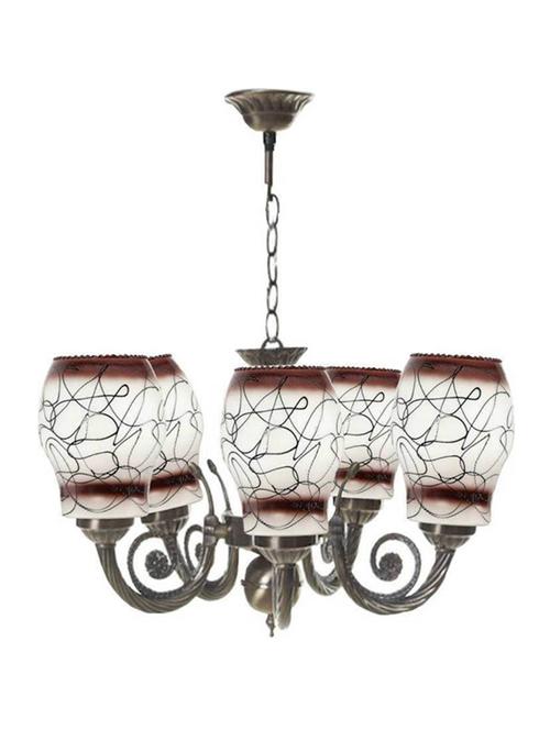 somil chandeliers of five colorful decorative glass shade in metal for roya bright lighting decoration-cx8 - 18364187 - Standard Image - 0