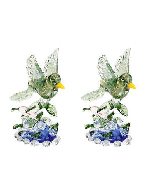 somil beautiful crystal glass bird ready to fly on a tree figurine (set of 2)-jr1 - 18364386 -  Standard Image - 0
