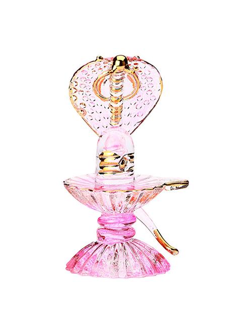 somil crystal pink shivling with sheshnag - 18364777 - Standard Image - 0