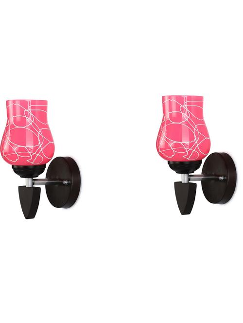 somil decorative wall lamp light glass wall light pink - pack of 2 rt39 - 18364988 - Standard Image - 0