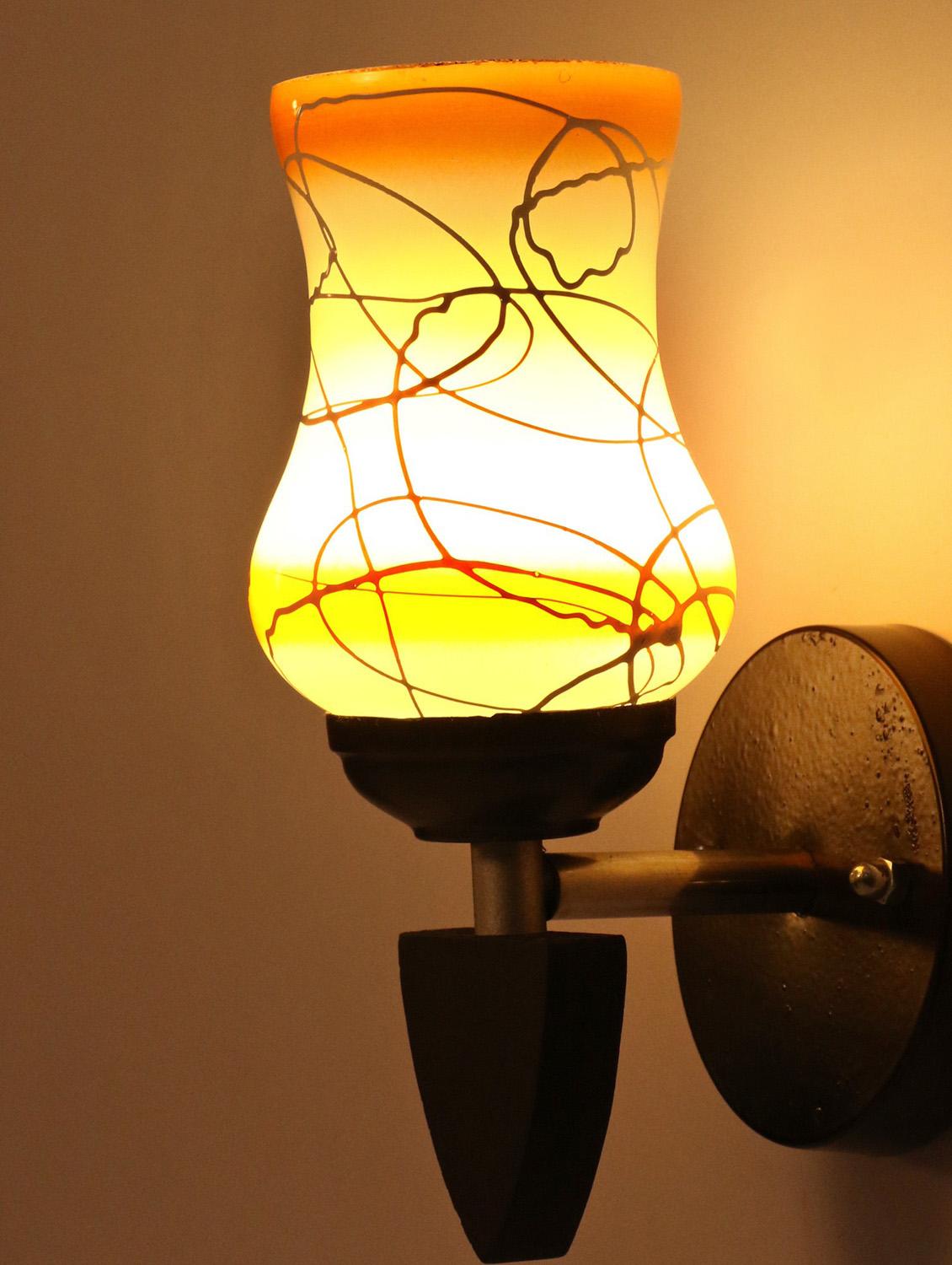 somil designer led sconce glass & wood wall lamp/ light - re129 - 18365032 - Zoom Image - 0