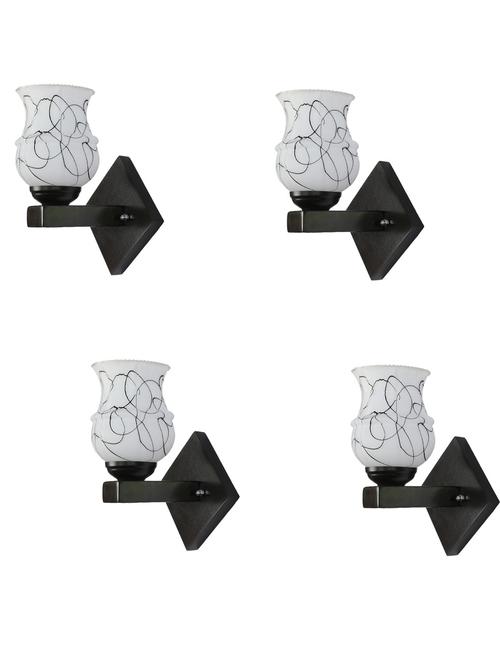 somil flat style designer led sconce wall lamp/ light, 7 watt, yellow, glass, wood, (set of four)-mot111 - 18365099 -  Standard Image - 0
