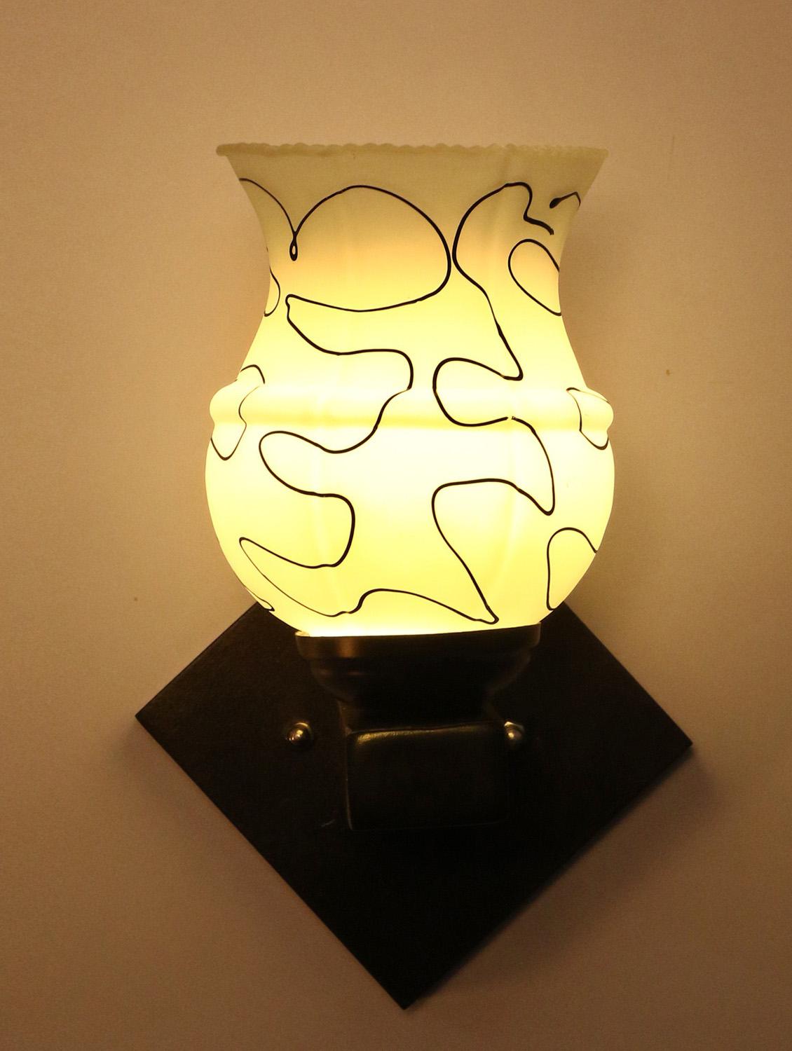 somil flat style designer led sconce wall lamp/ light, 7 watt, yellow, glass, wood, (set of four)-mot111 - 18365099 - Standard Image - 3
